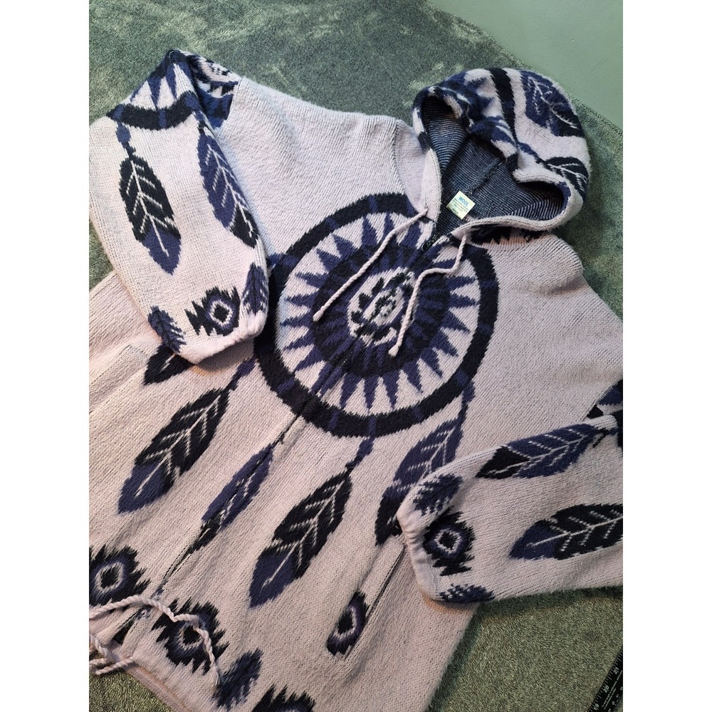 Yari Artesanias Dream Catcher Full‎ Zip Sweater Jacket Womens XL Purple Novelty